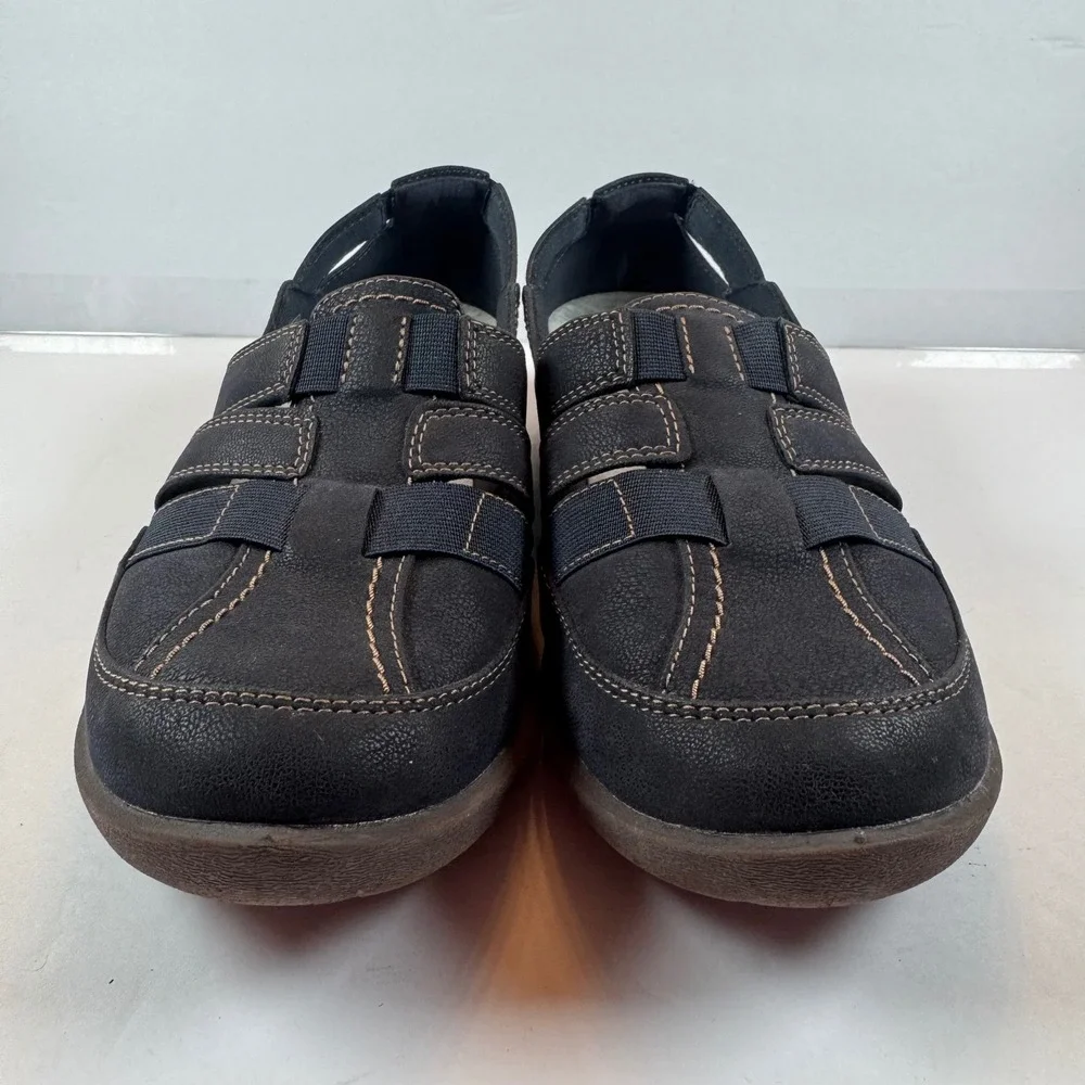 Clarks Cloudsteppers Navy Blue Slip On Loafers Womens 8.5 M Cushion Soft 23535 - Picture 2 of 9